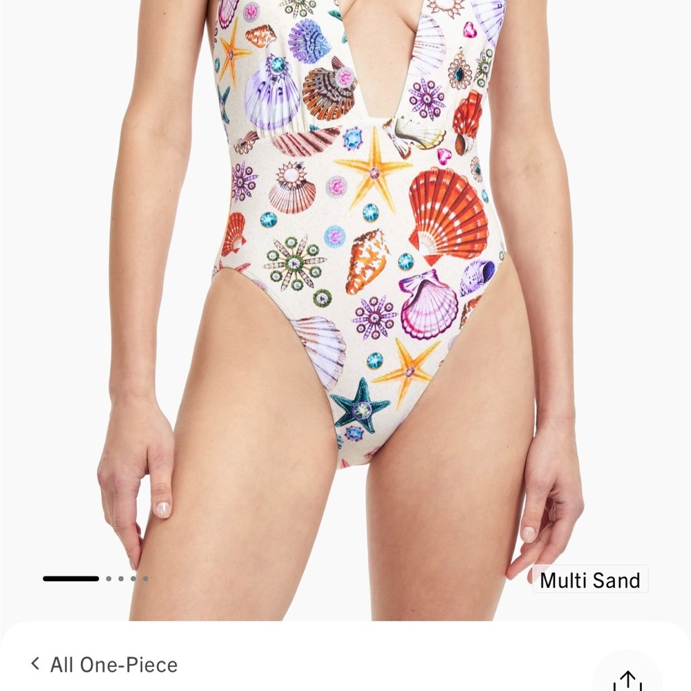 Seashell and Starfish Print Swimsuit